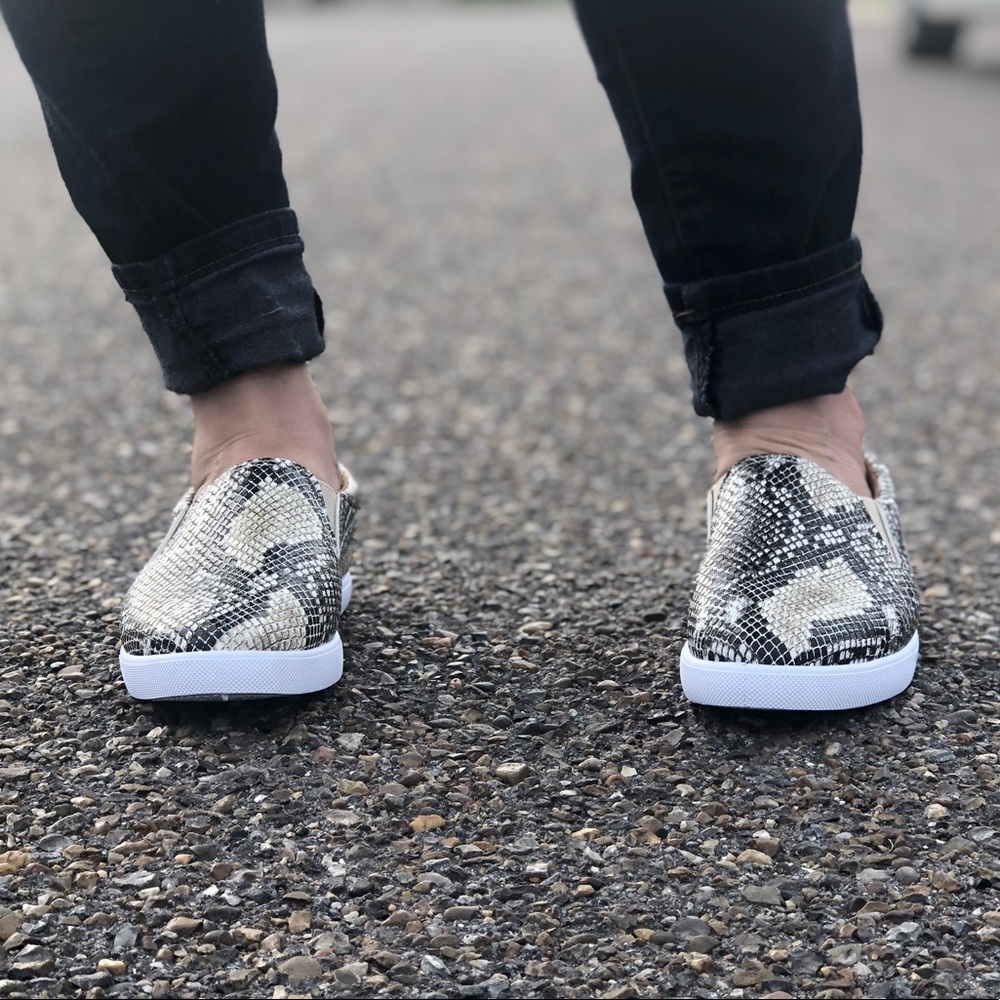 Snake Print Slip Ons